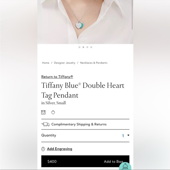 Tiffany & co necklace two heart pendant 16 inches New! ๐ฅ๐ฅ๐ฅ๐ฅ - Picture 5 of 14